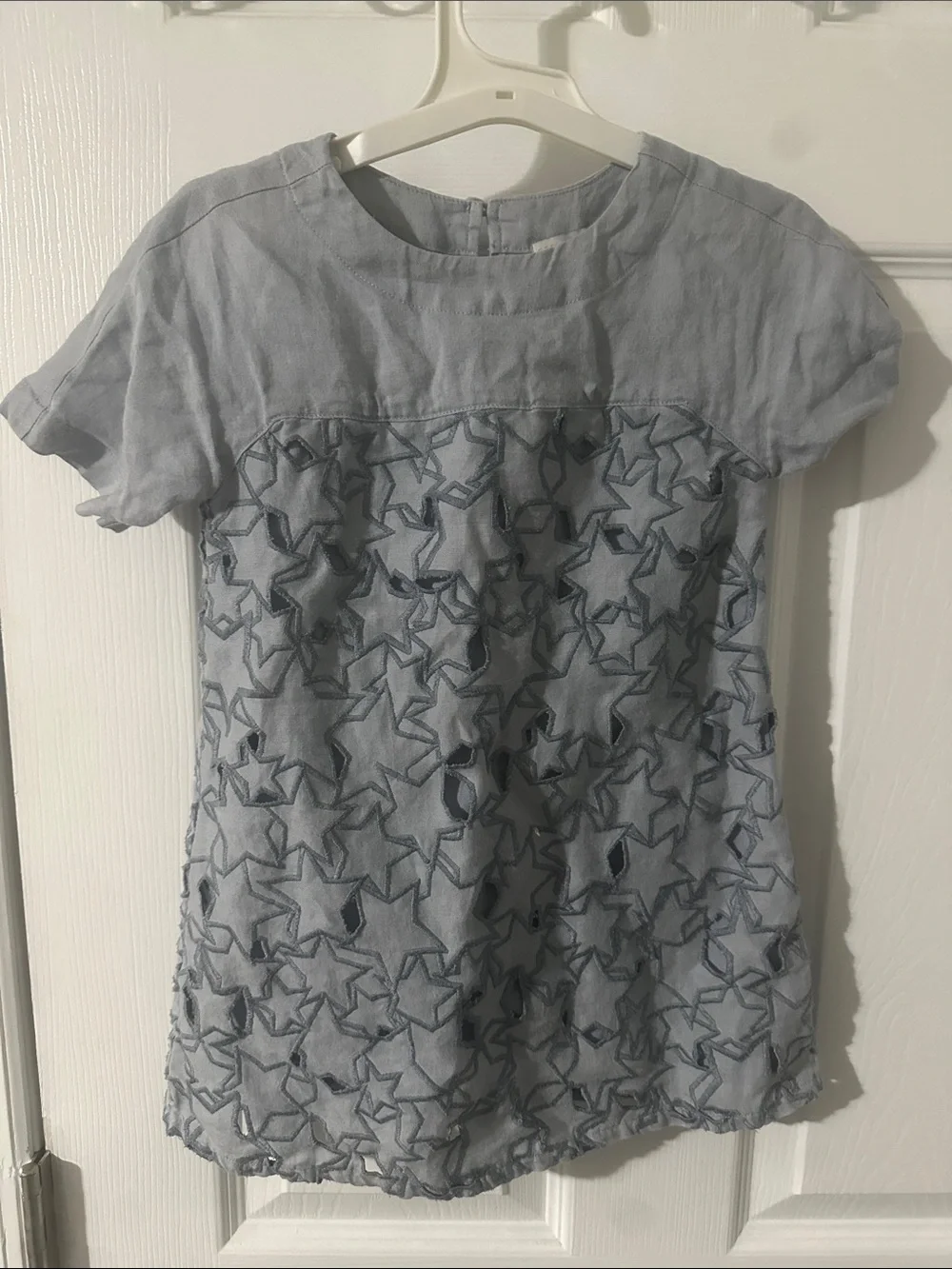 Stella McCartney Light Blue Star-Embroidered Girls' Dress